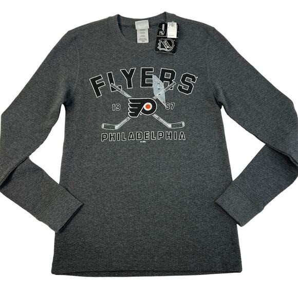 Philadelphia Flyers Waffle Knit Long Sleeve Top NHL Mens Size Medium NWT - Picture 1 of 8
